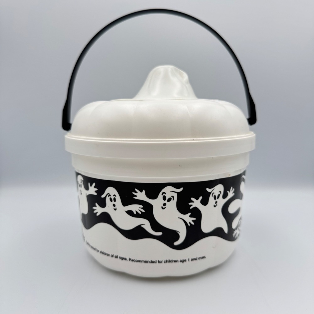 Vintage 1993 McDonald's‎ Halloween Boo Bucket Pail Ghost Candy Treat Container